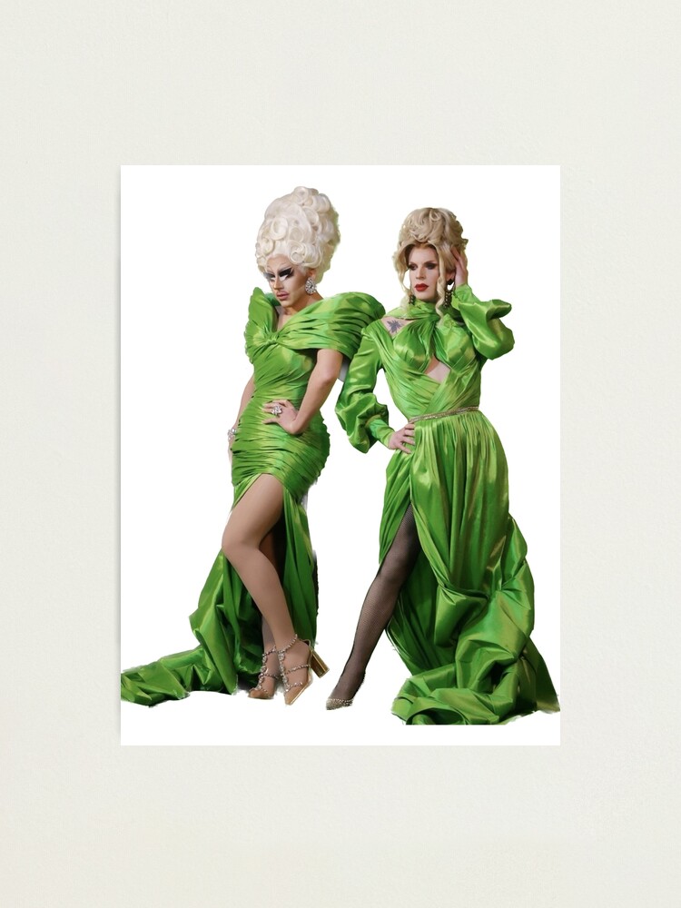 Copy of Trixie & Katya - Unhhhh Green Dresses Red Carpet" Photographic  Print for Sale by ShopShoopaloopa | Redbubble