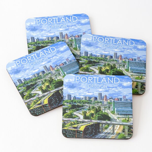 Item preview, Portland, Oregon, City, Skyline, USA, Travel Print designed and sold by summattodraw.