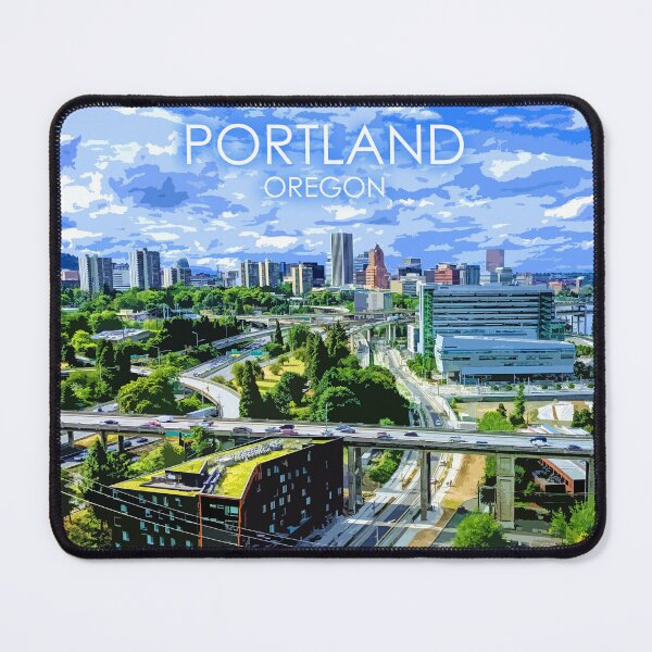 Item preview, Portland, Oregon, City, Skyline, USA, Travel Print designed and sold by summattodraw.