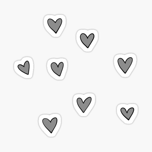 Vintage Gray Heart Sticker, Mini Heart Stickers Set of 108 -  UK