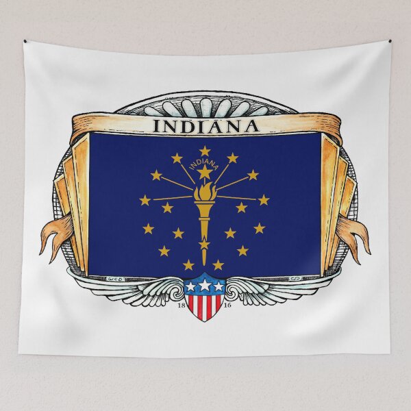Item preview, Indiana Art Deco Design with Flag designed and sold by Cleave.