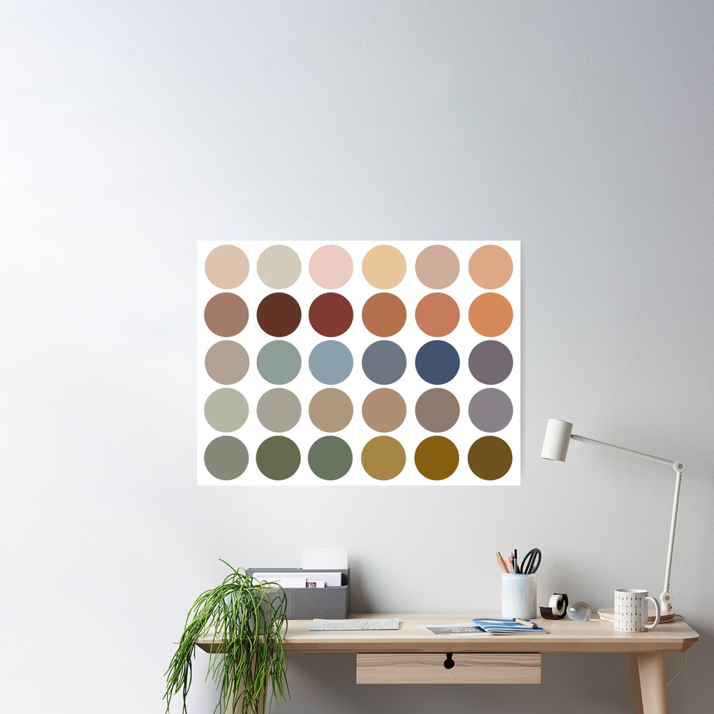 Autumn Dark Natural Earth Tones Color Palette - Red, Orange, Brown, Green,  Gray Poster for Sale by ShopShoopaloopa