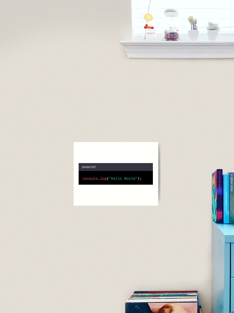 Thumbnail 2 of 3, Art Print, Hello World in JavaScript designed and sold by AureStyle.