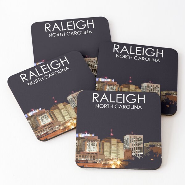 Item preview, Raleigh, North Carolina, City, Skyline, USA, Travel Print designed and sold by summattodraw.