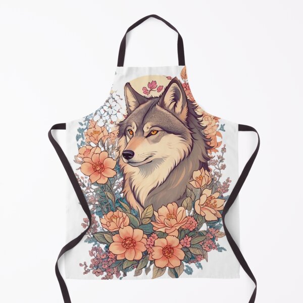 Item preview, ❤ Captivating Wolf and Watercolor Flowers Designs designed and sold by StickerAndLove.