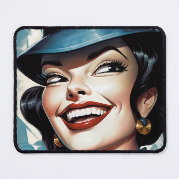 Item preview, The futuristic retro Police Woman of your dreams, pin up, retro smiling beautiful officer designed and sold by GueloStudio.