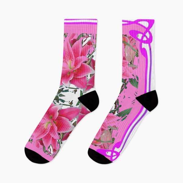 Item preview, PINK ART NOUVEAU LILY FLOWER ABSTRACT PATTERN ART designed and sold by sharlesart.