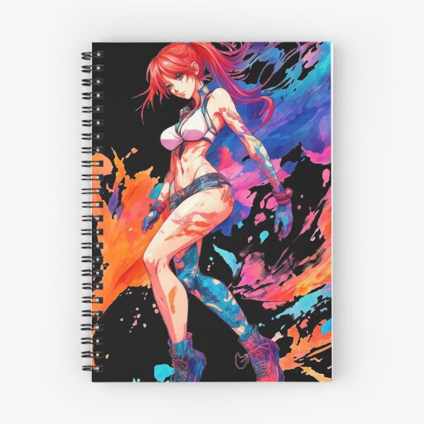 Aperçu de l'œuvre Crimson Elegance : un voyage vibrant à travers l'encre et la couleur créée et vendue par Isekai-Merch.