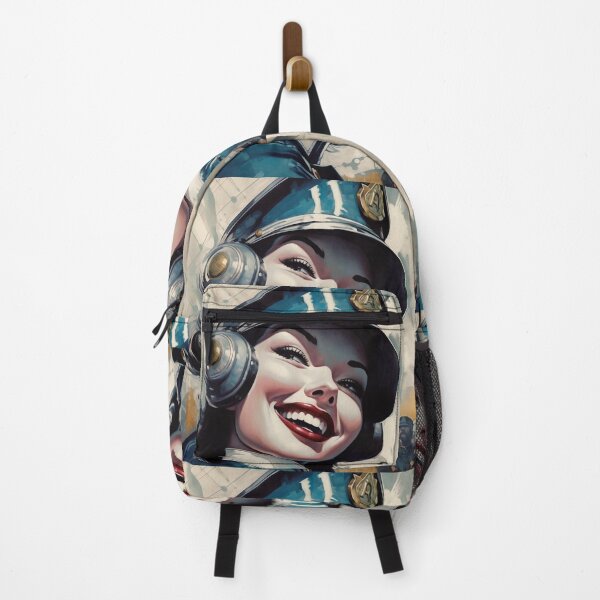 Item preview, The futuristic retro Police Woman of your dreams, pin up, retro smiling beautiful officer designed and sold by GueloStudio.