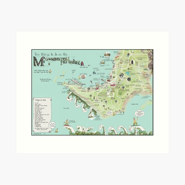 The new Mornington Peninsula map by Jenny Wood Art Print