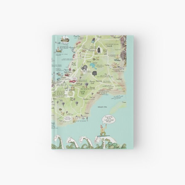 The new Mornington Peninsula map by Jenny Wood Hardcover Journal