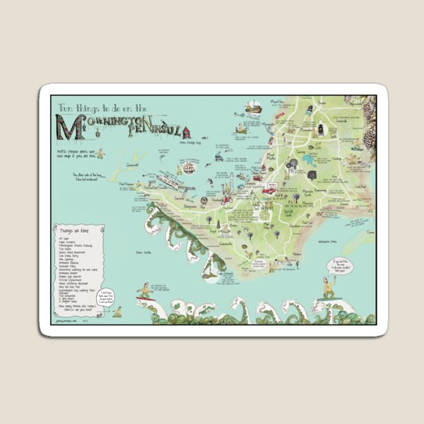 The new Mornington Peninsula map by Jenny Wood Magnet