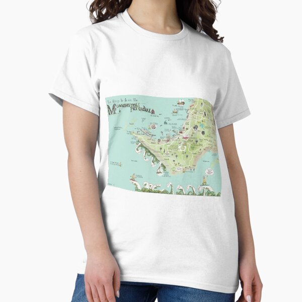 The new Mornington Peninsula map by Jenny Wood Classic T-Shirt