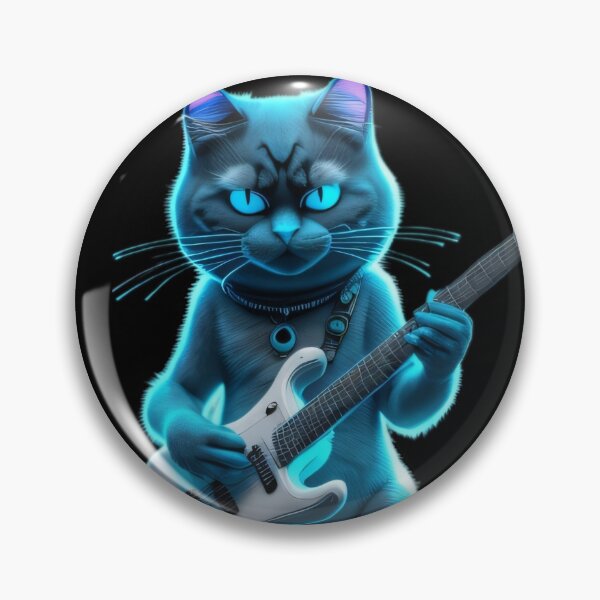 Item preview, Cyberpunk cat play the guitar designed and sold by EclecticCharm.