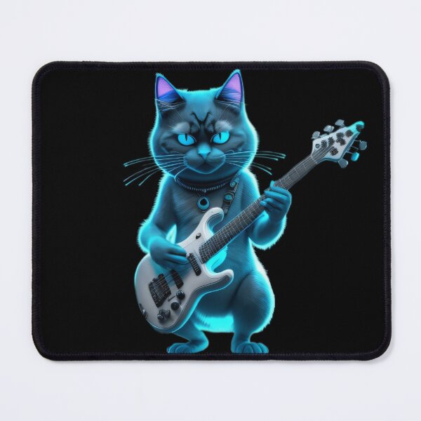 Item preview, Cyberpunk cat play the guitar designed and sold by EclecticCharm.