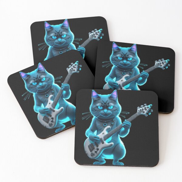 Item preview, Cyberpunk cat play the guitar designed and sold by EclecticCharm.