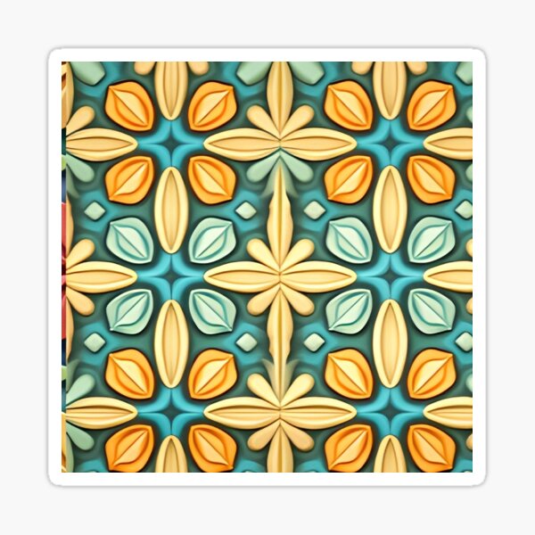 Artikel-Vorschau von Teal, Gold, Blue and Tan Pattern With Flowers and Stars, designt und verkauft von MiracleROLArt.