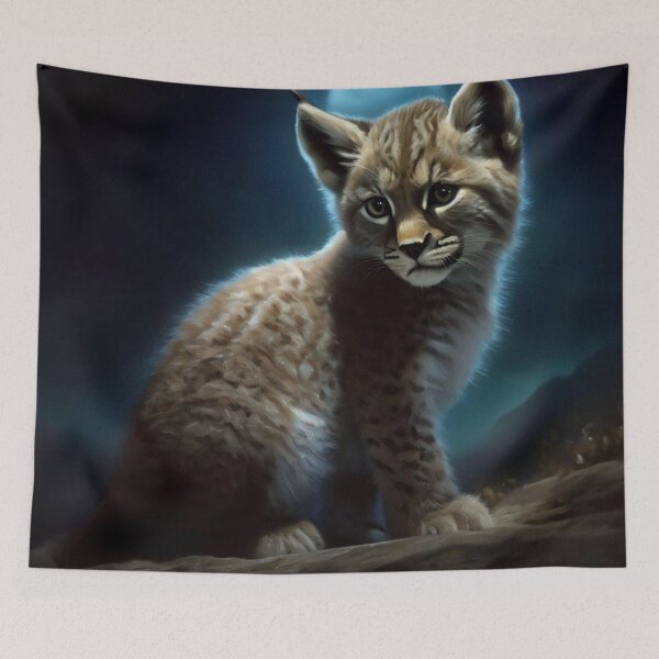 Item preview, "Lynx under the moonlight: A hyper-realistic painting of wildlife" designed and sold by CHRIST5000.