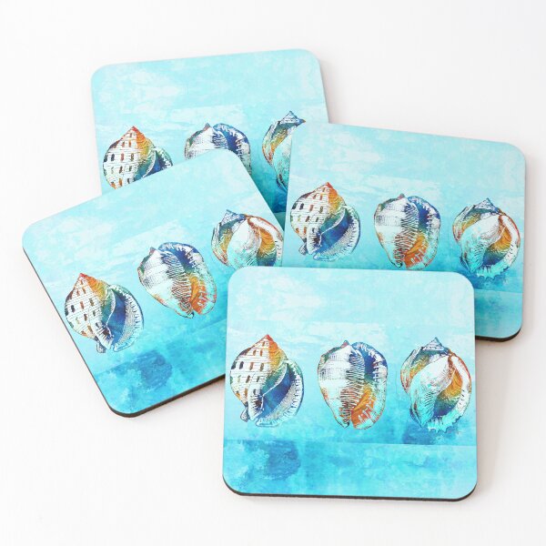 Item preview, Fun Colorful Seashells On Beach Blue designed and sold by Sharon Cummings Art.