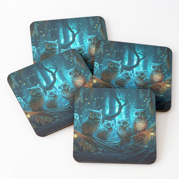 Item preview, Beautiful Group of Glowing Owls designed and sold by MasartDesigns.