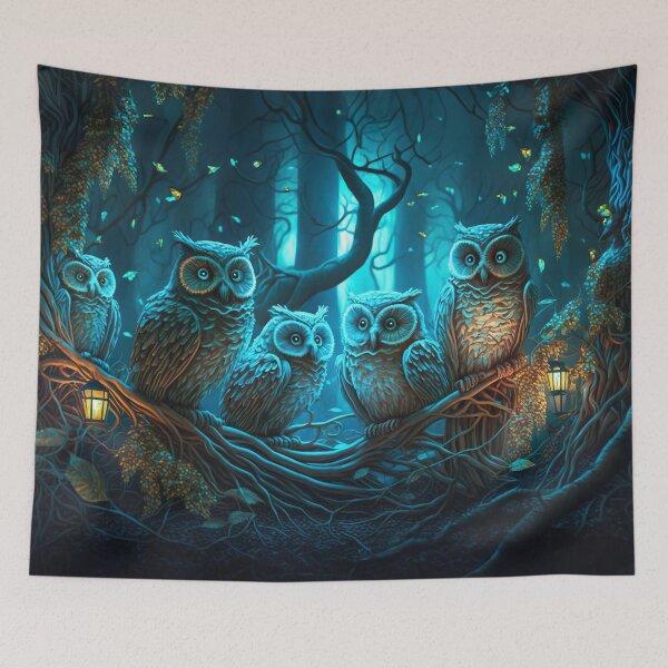 Item preview, Beautiful Group of Glowing Owls designed and sold by MasartDesigns.