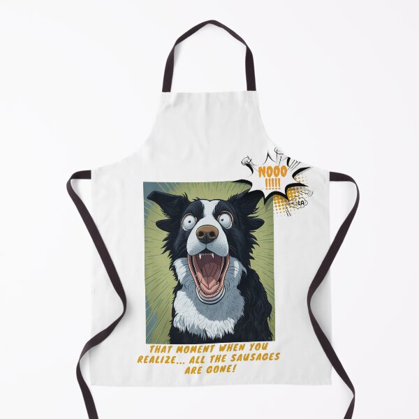 Item preview, Comic Canine Crisis: Border Collie Faces Sausage Shortage designed and sold by HOlaMax.
