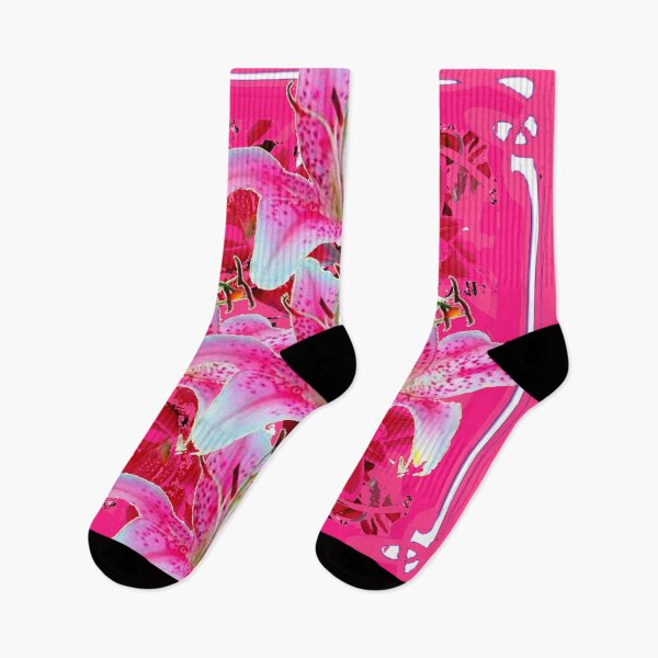 Item preview, FUCHSIA PINK GARDEN LILIES ABSTRACT PATTERN ART designed and sold by sharlesart.