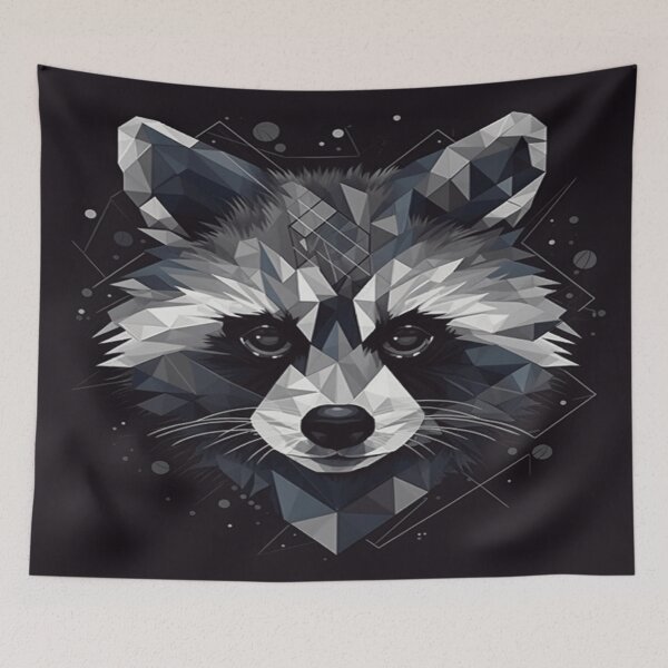 Item preview, Geometric Raccoon designed and sold by Foxclothier.