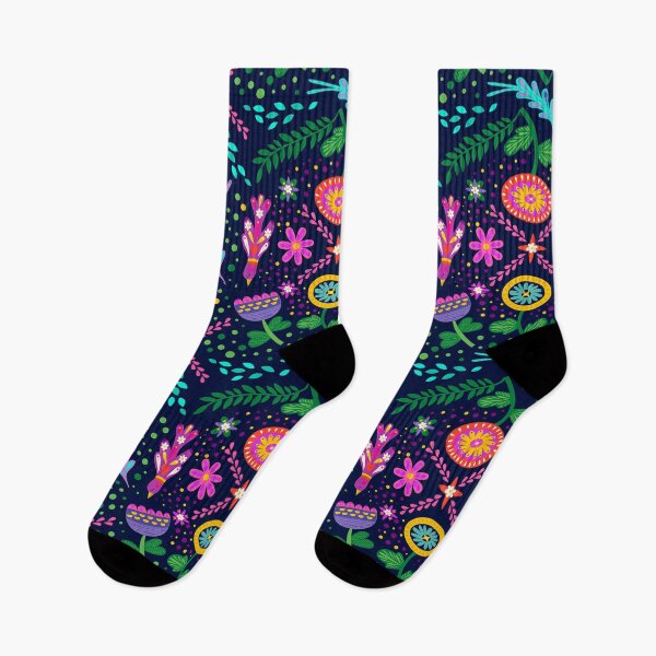 Item preview, Whimsical Flowers Birds and Foliage on Black designed and sold by Greenbaby.