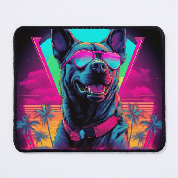 Artikelvorschau, Neonhund mit Cyan- und Rosatönen entworfen und verkauft von shanessie6.