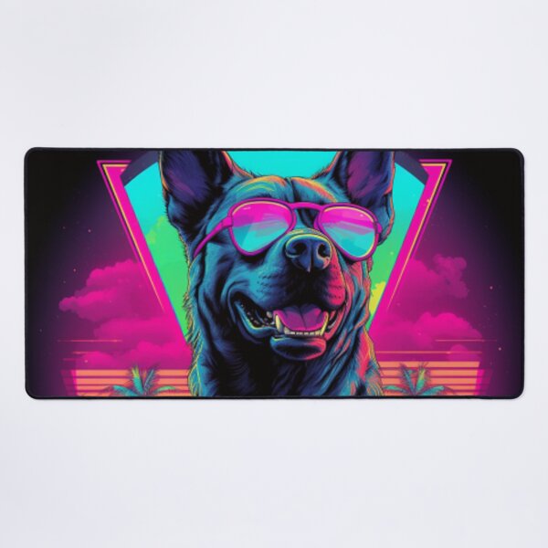 Item preview, Neon Dog with Cyan and Pink Shades designed and sold by shanessie6.
