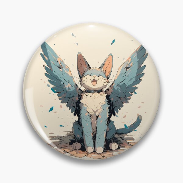 Item preview, Cute blue cat with wings designed and sold by Hirako Nakatsu.