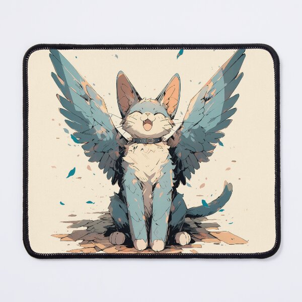 Item preview, Cute blue cat with wings designed and sold by Hirako Nakatsu.
