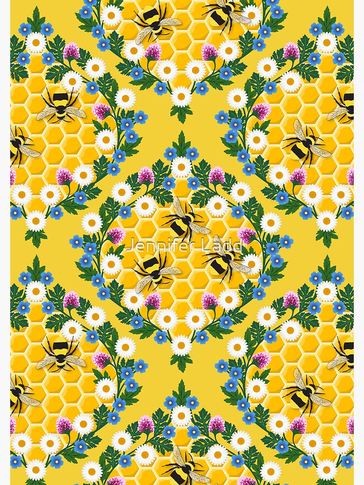 Thumbnail 3 of 3, Journal, Bees on honeycomb designed and sold by jennifereladd.