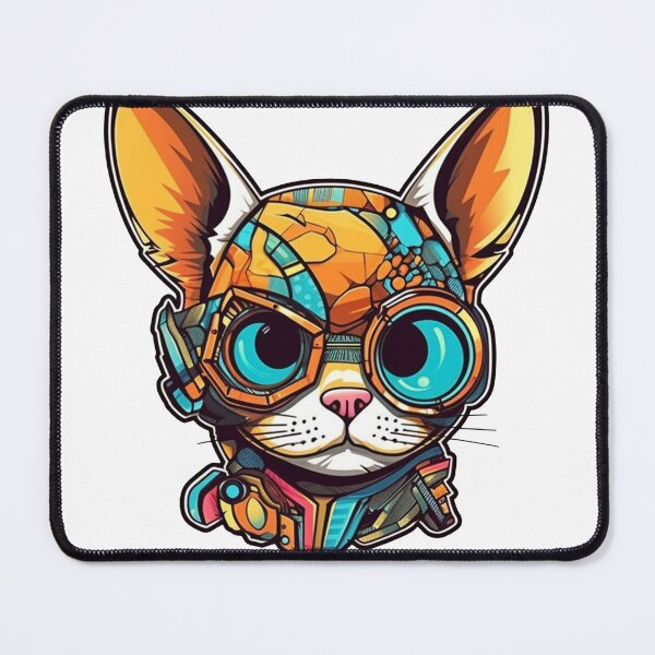 Item preview, AbyssinianTech - Futuristic Feline Design with High-Tech Eletronics for Rebel Cat Breeds. designed and sold by DooodleGod.