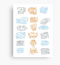 Icons: Blue, Orange, Grey Canvas Print