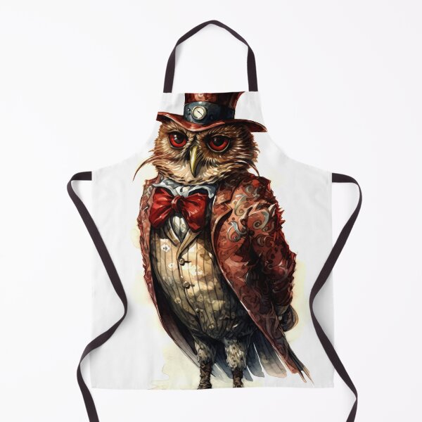 Item preview, Owl Animal Clipart, French Steampunk Animal, Mechanical Beast Art, Clockwork Creature, Gear Animal, Steam Wall Watercolor Art designed and sold by CoolorPainting.