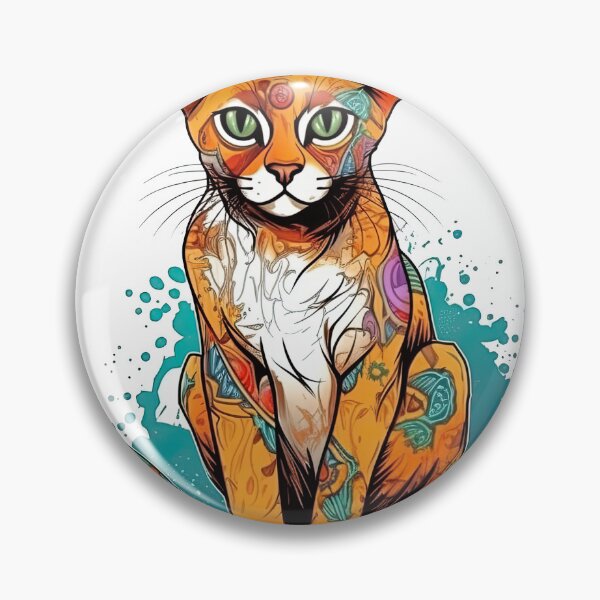 Artikelvorschau, Vibrant Abyssinian Mixed Media Art - Creative and Captivating Design with Unique Cat Techniques entworfen und verkauft von DooodleGod.