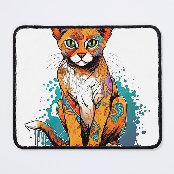 Artikelvorschau, Vibrant Abyssinian Mixed Media Art - Creative and Captivating Design with Unique Cat Techniques entworfen und verkauft von DooodleGod.