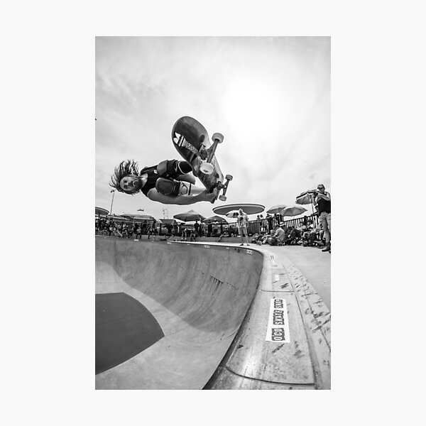 RJ Barbaro Black & White Skateboarding Photographic Print