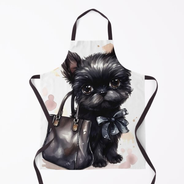 Artikelvorschau, Affenpinscher Hund Clipart, Hund mit Handtasche, modische Hundekunst, stilvoller Welpe, Designerhund, schicker Hund, Handtasche Pooch, Aquarellkunst entworfen und verkauft von CoolorPainting.