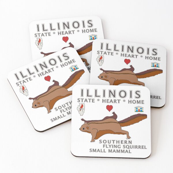 Item preview, Illinois - Southern Flying Squirrel - State, Heart, Home - small mammal designed and sold by Colleen Macomber.