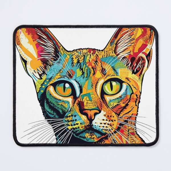 Item preview, Artistry Custom Abyssinian Portrait Print: Fun and Colorful Pop-Art Design for Cat designed and sold by DooodleGod.