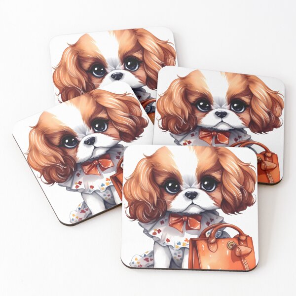 Item preview, Cavalier King Charles Spaniel Dog Clipart, Dog with Purse, Fashionable Dog Art, Stylish Pup, Designer Dog, Chic Canine, Purse Pooch Art designed and sold by CoolorPainting.