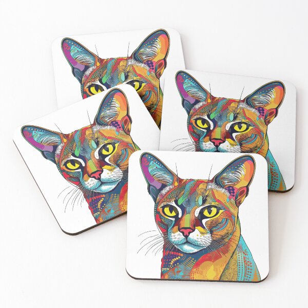 Item preview, Personalized Fastener Closure Cat Breed Pop-art Design - Abyssinian Aesthetics Delight Feline designed and sold by DooodleGod.
