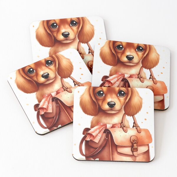 Item preview, Dachshund Dog Clipart, Dog with Purse, Fashionable Dog Art, Stylish Pup, Designer Dog, Chic Canine, Purse Pooch, Watercolor Art designed and sold by CoolorPainting.