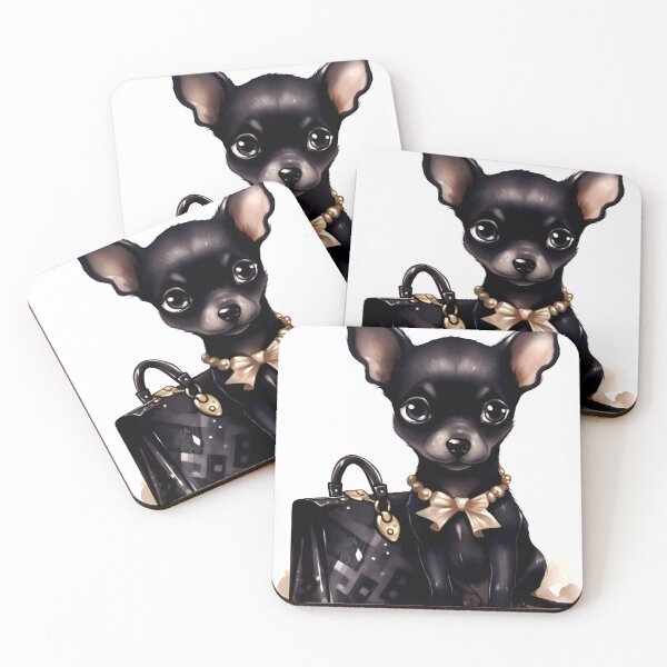 Item preview, Pinscher Dog Clipart, Dog with Purse, Fashionable Dog Art, Stylish Pup, Designer Dog, Chic Canine, Purse Pooch, Watercolor Art designed and sold by CoolorPainting.