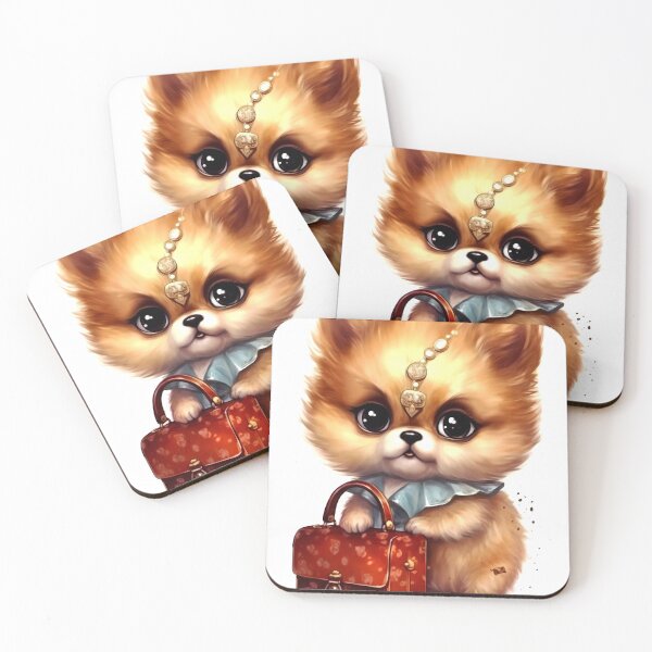 Item preview, Pomeranian Dog Clipart, Dog with Purse, Fashionable Dog Art, Stylish Pup, Designer Dog, Chic Canine, Purse Pooch, Watercolor Art designed and sold by CoolorPainting.