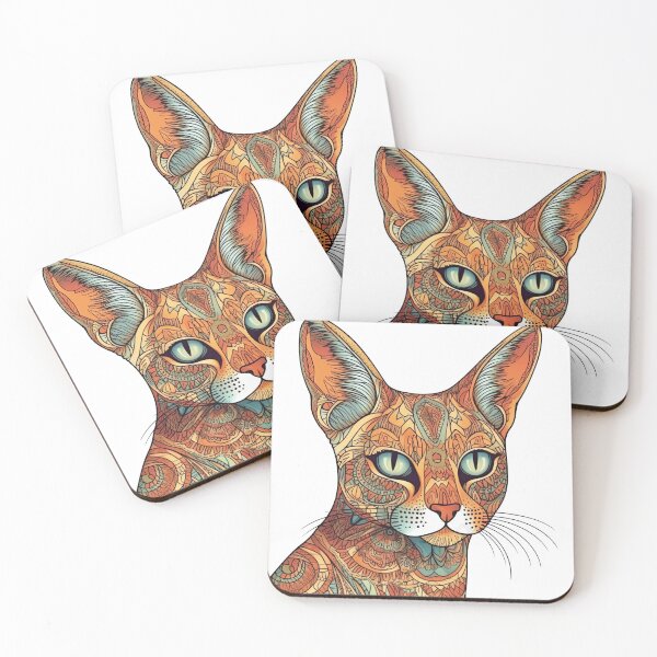 Item preview, WhimsiCats Abyssinian Feline Art – Surreal Digital Delight for Cat Lovers designed and sold by DooodleGod.