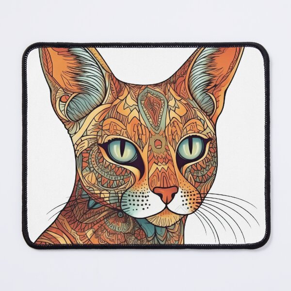 Item preview, WhimsiCats Abyssinian Feline Art – Surreal Digital Delight for Cat Lovers designed and sold by DooodleGod.